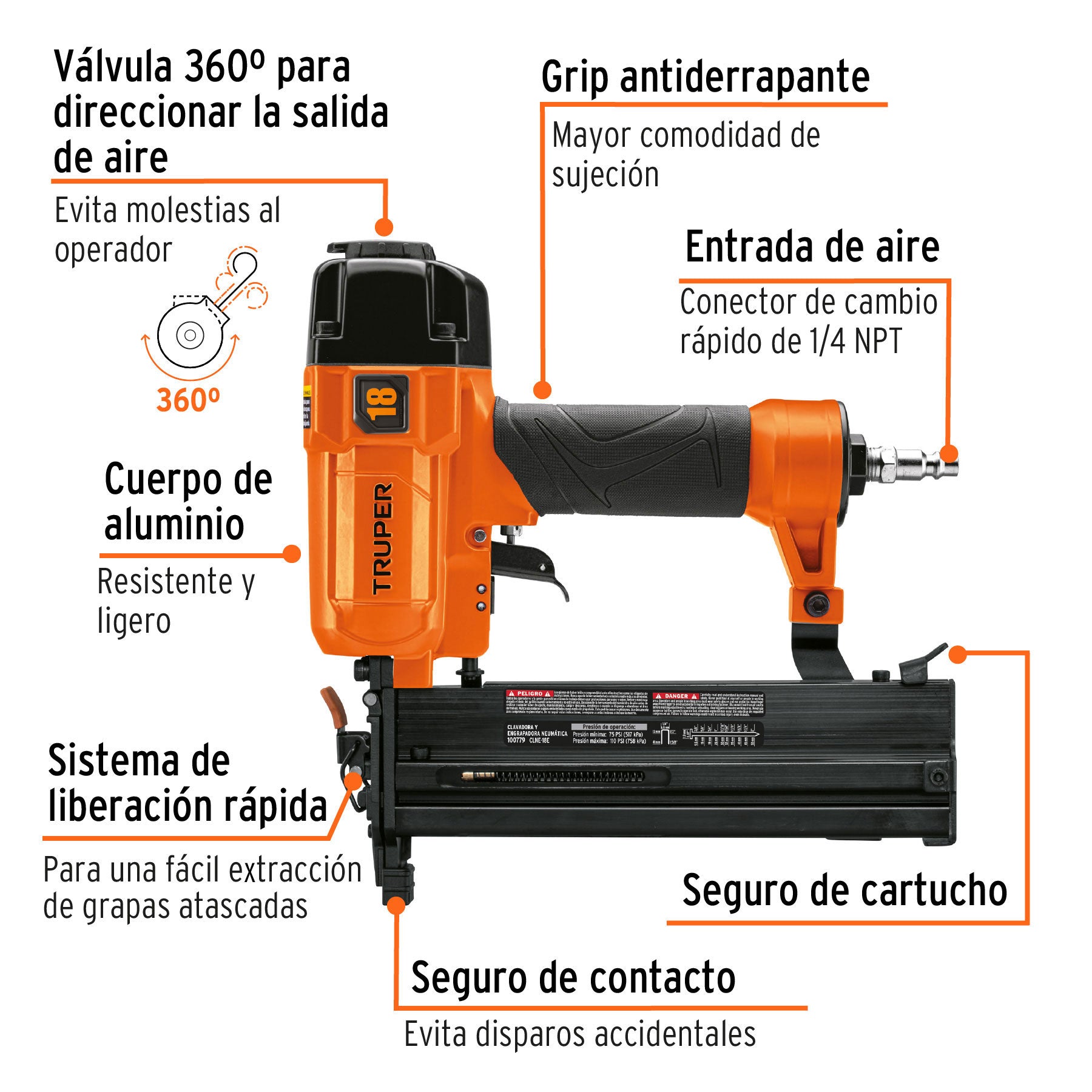 2 x 1 Clavadora y Engrapadora Neumática 2 EN 1 TRUPER®
